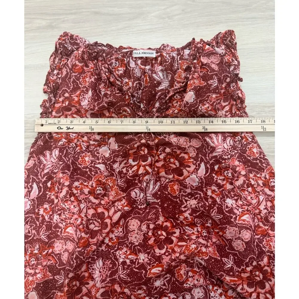 Ulla Johnson Gabi Blouse Flutter Floral Bohemian Sleeveless Women’s Size 8